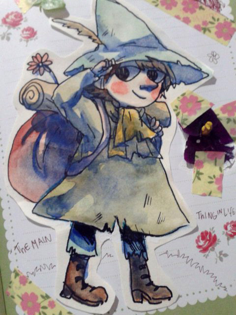 kuropin:  Diary page. I love Snufkin. Also, did you know that   Tove Jansson was a lady loving lady and was with a woman for most of her life and they travelled europe and made a bunch of comics and art and filmed a lot of it and it was the most adorable