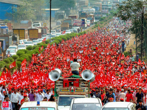 Thousands of farmers have marched from Nashik to Mumbai in protest against agriculture laws they say