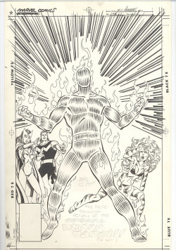 brianmichaelbendis:  1989 - Unpublished John Byrne cover for Avengers West Coast #50, featuring the return of the original Human Torch.