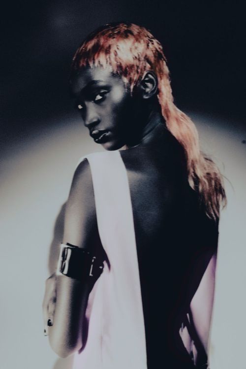 Diarra Samb in “Moonlight Shadow”, photographed by Luka Spaziani-Booth and styled by Fra