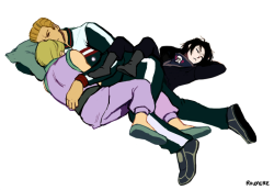 shalnarkonice:  rouvere:  (I hope they won’t wake up if I just.. move my leg a bit….)  This trio will be the end of me 