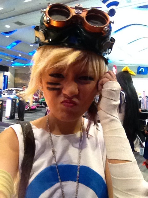 foxrots:  a collection of selfies taken as Tank Girl from yesterday (the captions