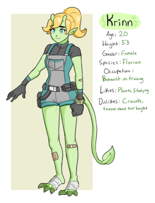 dashingicecream:practice OC sheet thing for one of my space ocs, Krinn :3