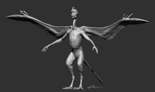 I started over on the bird people sculpt, and hey, Improvement! It’s currently looking naked and wei