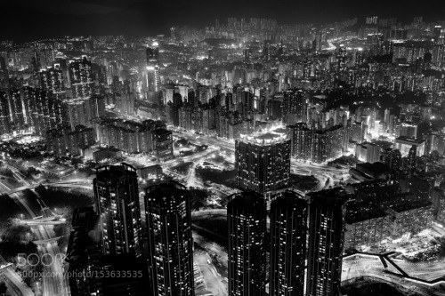 Honk Kong nightscape by AlexanderYakovlev