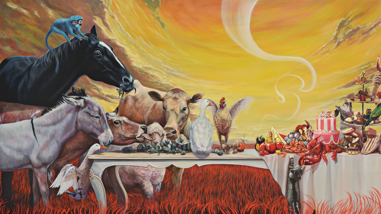 David Chan — All Animals are Equal (oil on canvas linen, 2011)