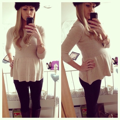 This is what I would wear if I was trying to hide my pregnancy still. A peplum cut top that would co