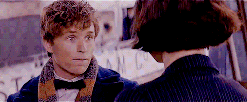 hardyness:Fantastic Beasts and Where to Find Them → Newt touching Tina’s hairNewt gazes at Tina, awk