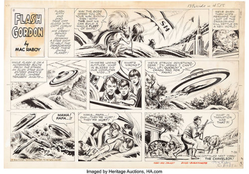 Original Mac Raboy art for the 7-26-64 Flash Gordon Sunday strip (King Features Syndicate, 1964).