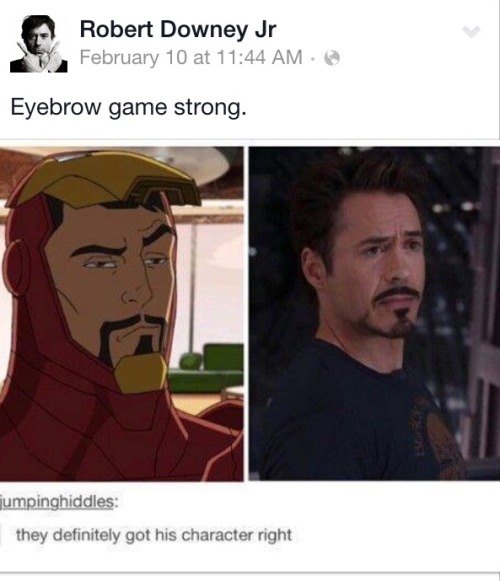widowsarrow:it is becoming increasingly clear that Robert Downey Jr. spends a lot of time on Tumblr