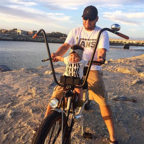 thebicycletree:  TBT with my princess #daddyboy #bikelove #bikeporn #bicycles #chopperbike #stretchc