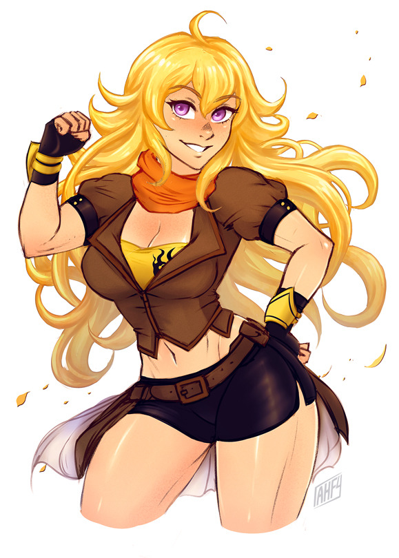 Yang Xiao Long from RWBY! I had alot of fun painting her hair~ (ˊᗜˋ*)  ♡   additional