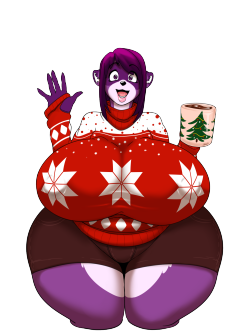 Thestripedwurf:  My Part Of The Collab Of Shina In Her Christmas Sweater And A Hour