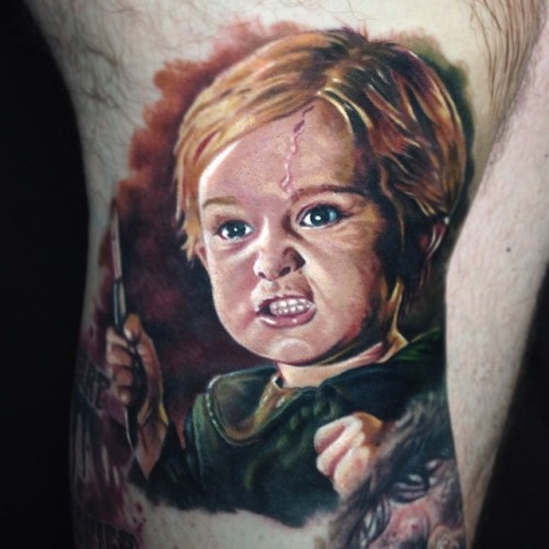 horroroftruant:Insane Horror Movie Themed Tattoo Art by Paul AckerPaul Acker has been tattooing 