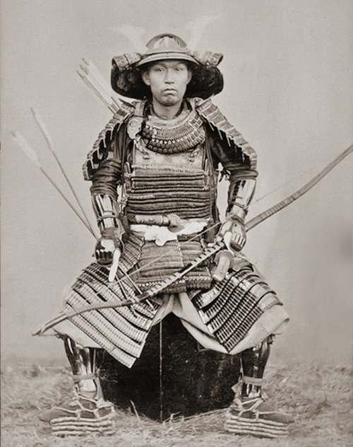 Samurai,1890s hand colored photographs