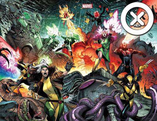 Marvel comics for July 2021: this is the cover for X-Men #1, drawn by Pepe Larraz.