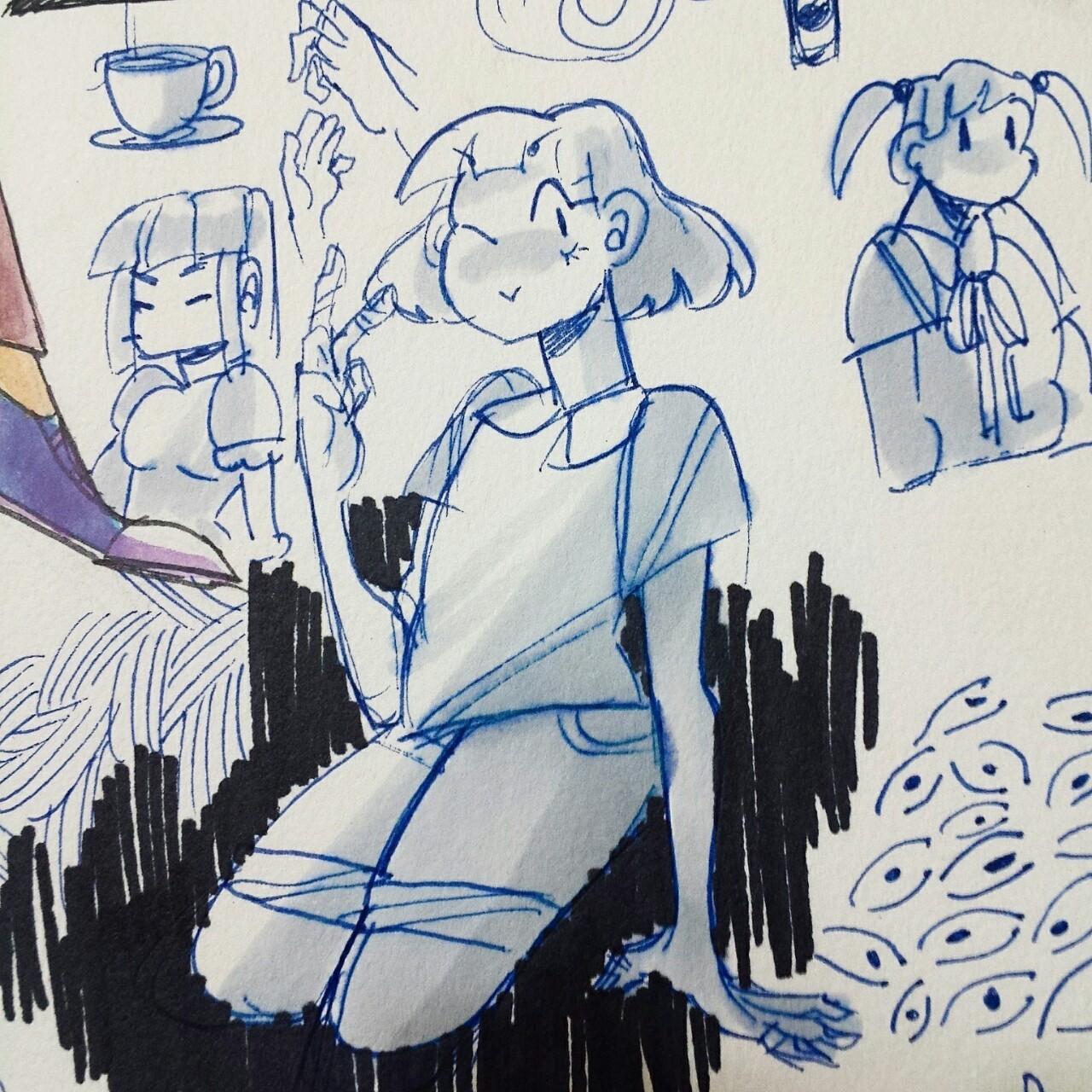 unsatisfiedjudge:  some shit doodles from a dumb camping trip 