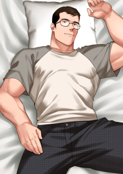 nsfwbetitngoan:  completelyfineillustrated:Wanna hop in bed with me?  It’s me, Clay Fine, and I could use some company on my bed! Thanks to the amazing Kien Biu @nsfwbetitngoan for this hot commission!  Follow @completelyfineillustrated for more