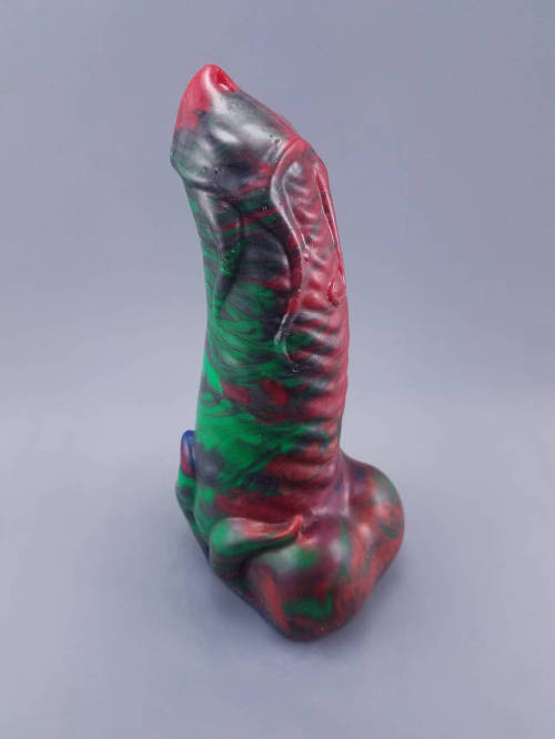 Illithid, Silicone Tentacle Dildo, Soft Hardness, Multicolored Green Red Blue