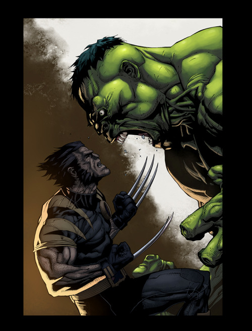 logicfun:  Wolverine Vs Hulk Color by logicfun