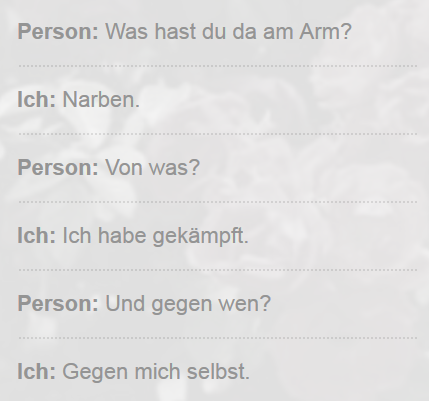 Nichts & und niemand wird dich je ersetzen können.