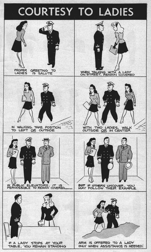 This is great.  But there is more than this in regards to courtesy to a lady.