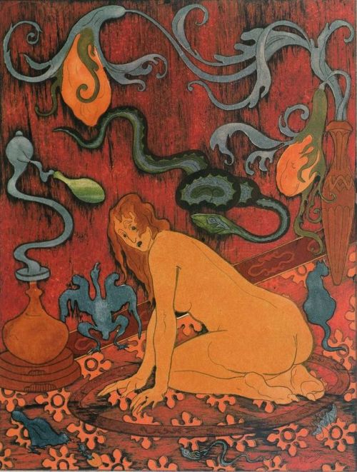 huariqueje: The Witch in her Circle   -    Paul Ranson  , 1892 French 1864 