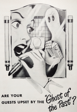 gravesandghouls:  1949 Toilet bowl cleaner ad (via) 