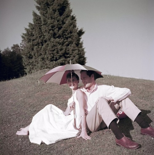 Audrey Hepburn and Mel Ferrer photographed by Hans Gerber