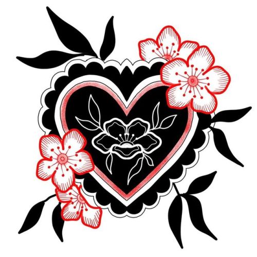 Available!! Everyone needs a bit of love ❤️ #heart #hearttattoo #floraltattoo #flowers #floralheart 