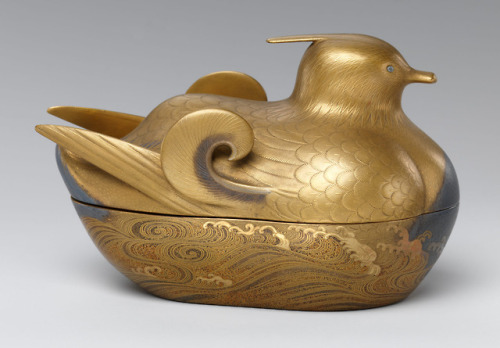 acrosscenturiesandgenerations:▪Incense Box in Shape of Mandarin Duck.Period: Edo period (1615–1868)D