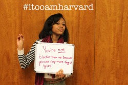 thoughtsofablackgirl:  A photo campaign explores the diverse experience that black students at Harvard have to face.  