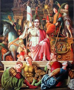 Michael Browne painted this tribute to Eric Cantona based on Italian Renaissance artist Piero della Francesca’s painting Resurrection
