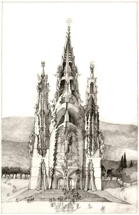 hideback:Imre Makovecz (Hungarian, 1935-2011)Concept Art for The Holy Cathedral of Saints and Damned