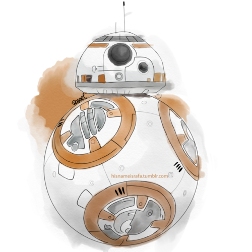digital watercolored illustration of bb-8! my very first one, actually. hope y’all like it :)