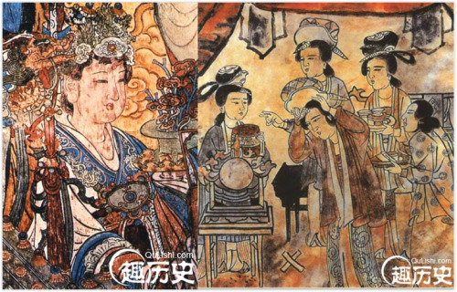 Hairstyle of Chinese women in Song dynasty.The pictures of Song Dynasty women&rsquo;s hairstyles