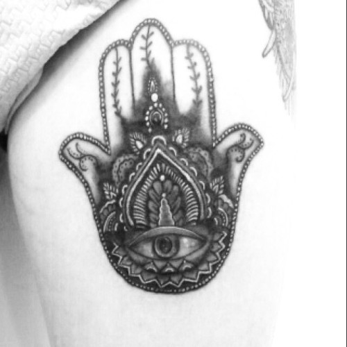 Awesome hamsa hand tattoo done today by @mrb_moseley