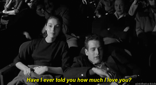 aintthatakick:  Pier Angeli and Paul Newman go to the movies in Somebody Up There Likes Me (1956).