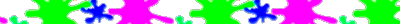a page divider made up from paint splatters of deep blue, neon green, and hot pink