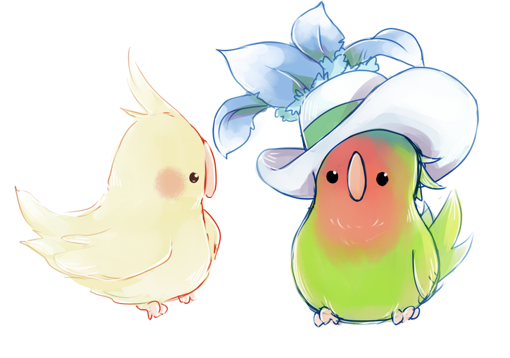 odjn:  Chicken Nugger and FR E SH A VOCA DO birbs doodled in commission files a while