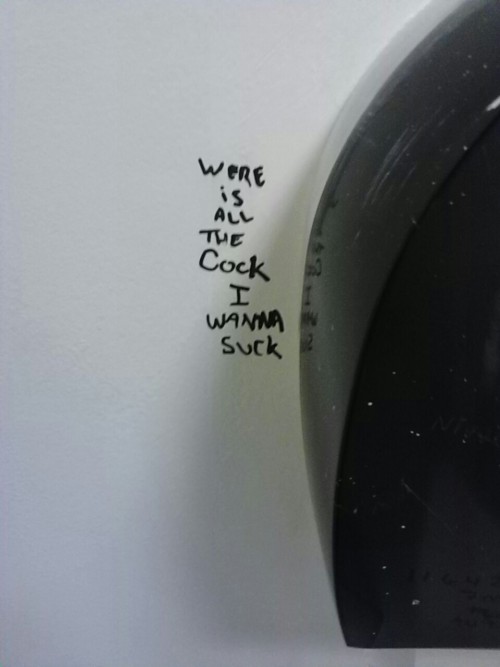 queergraffiti:  neuroleach:  a sentiment found in the men’s restroom at barnes & noble  “were is all the cock I wanna suck” - found at the Waterworks Mall in Pittsburgh, Pennsylvania, USA  Bathrooms are archives.