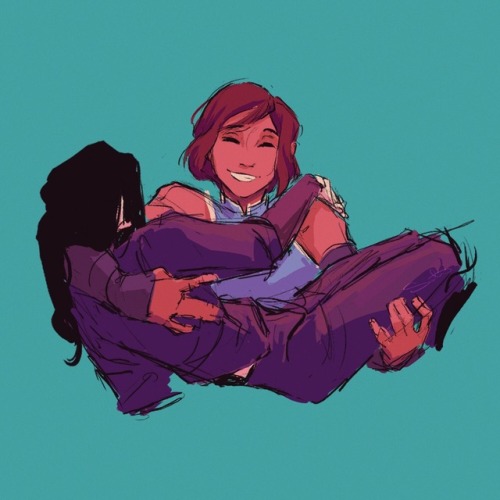 samanthadoodles:Korrasami sketch drop 💫 <3 <3 <3