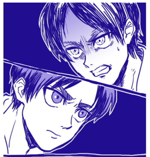 rivialle-heichou:Manga eren VS Anime eren…source[please do not remove source]