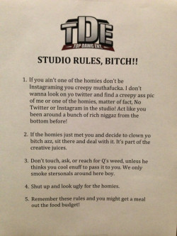 idioticgenious:  STUDIO RULES BITCH 