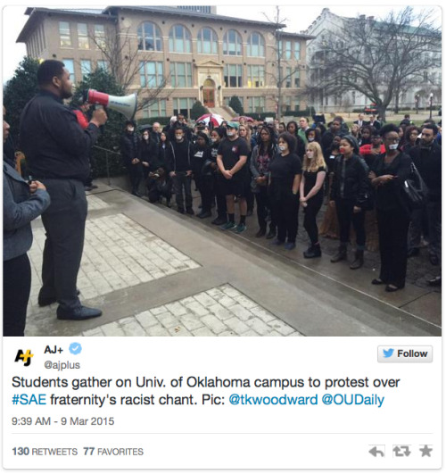 chocolatecakesandthickmilkshakes:  micdotcom:  The response to SAE’s disgusting chant has been a powerful, yet heartbreaking thing to see. Students are taking extra effort to make sure their voices are heard.  Amerika makes itself look really fuckin