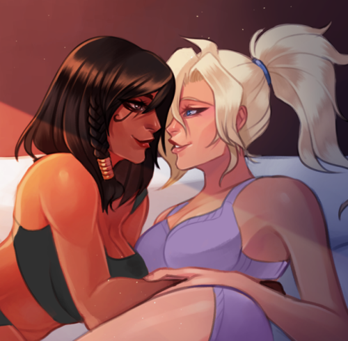 rad-naddies: Cropped, quick SFW paint-over of my April pin-up for patrons! The NSFW PharMercy illustration is for patrons only! <3
