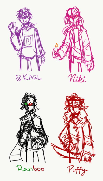 dream smp art dump! featuring: doodles made in a haze at 3 am after finishing lore streams, old ref 
