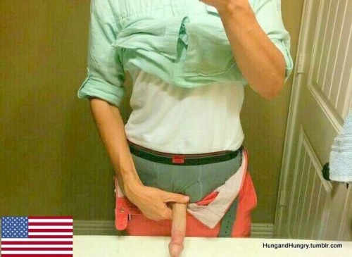 USA - sexy big boner in mirror 