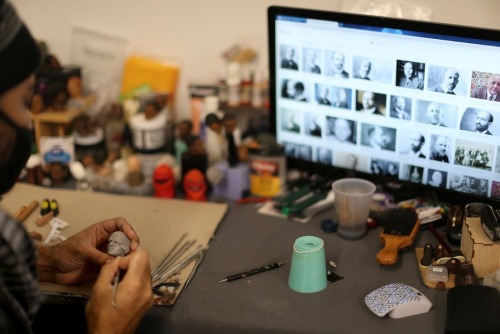 superheroesincolor:Philly’s Acori Honzo couldn’t find figurines of Black folks, so he started sculpt