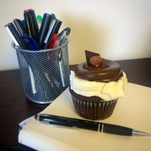 How to set your desk up for success… #toolsofthetrade #writerswork #deskaccessory #chocolatec